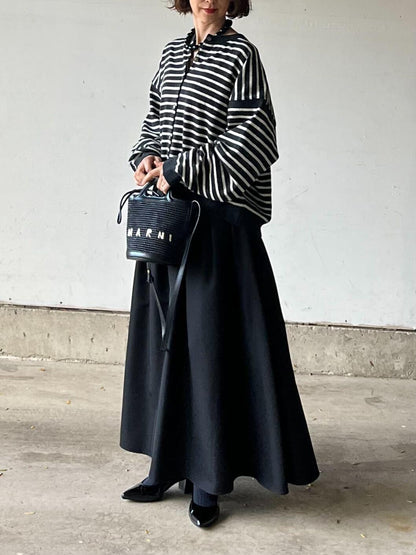 ゆったりボーダーニットカーディガン