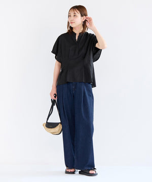 UNFILO DENIM LIGHT タックワイドパンツ