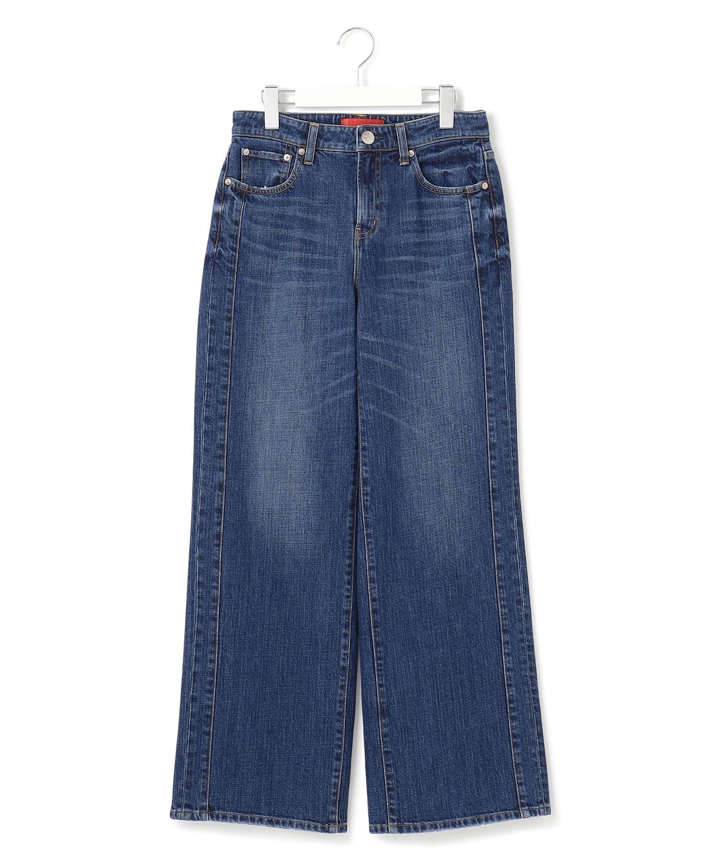 デニム ライン ワイドパンツ
