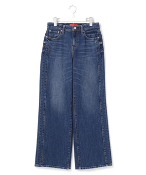 デニム ライン ワイドパンツ