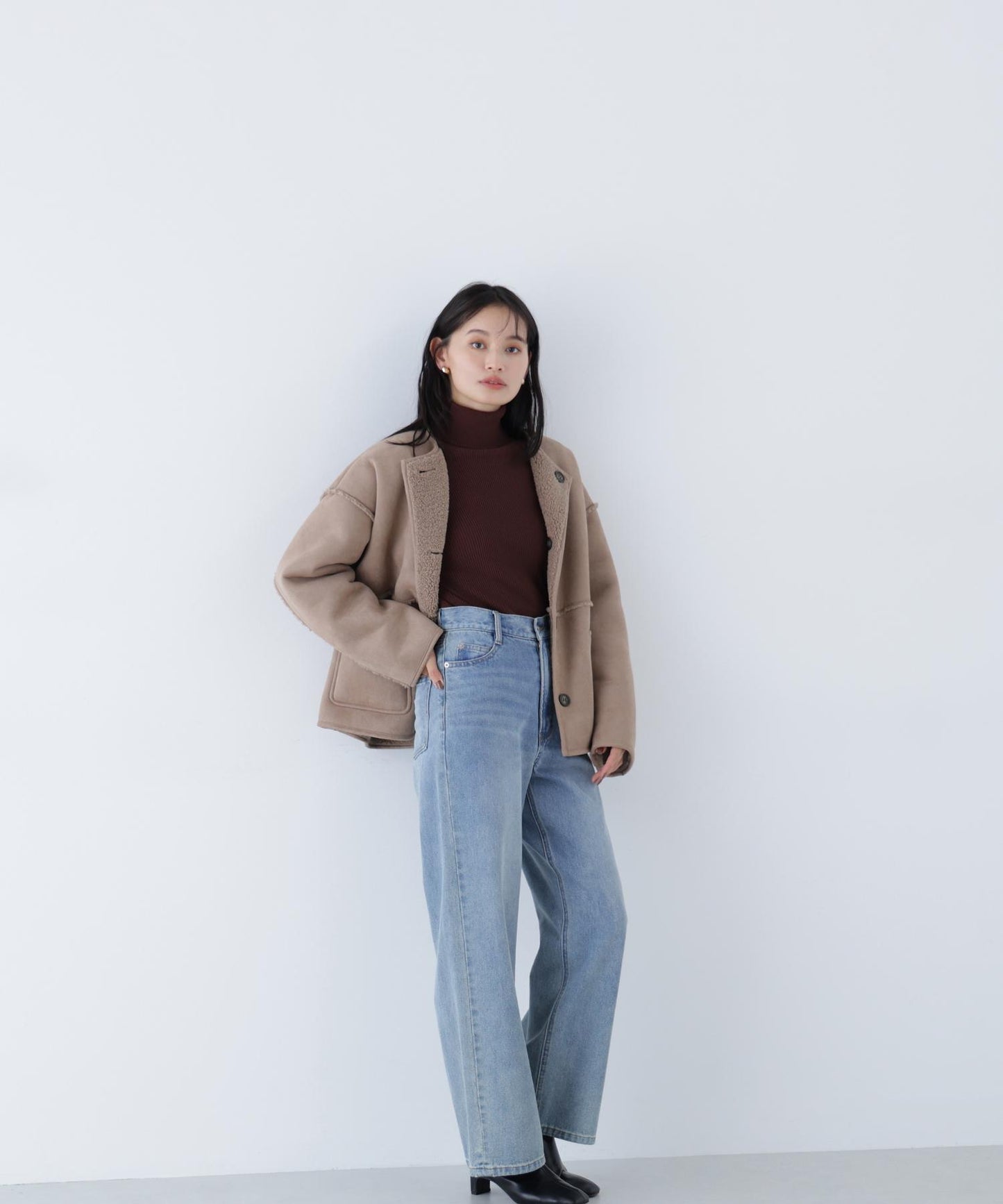 リバーシブルフェイクスウェードコート