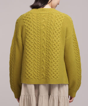 ハミルトン ケーブルショートカーディガン 長袖