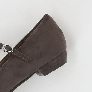 Vカット ストラップ フラットシューズ 撥水