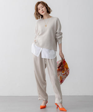 ドレープサテン 2WAY ドロスト パンツ