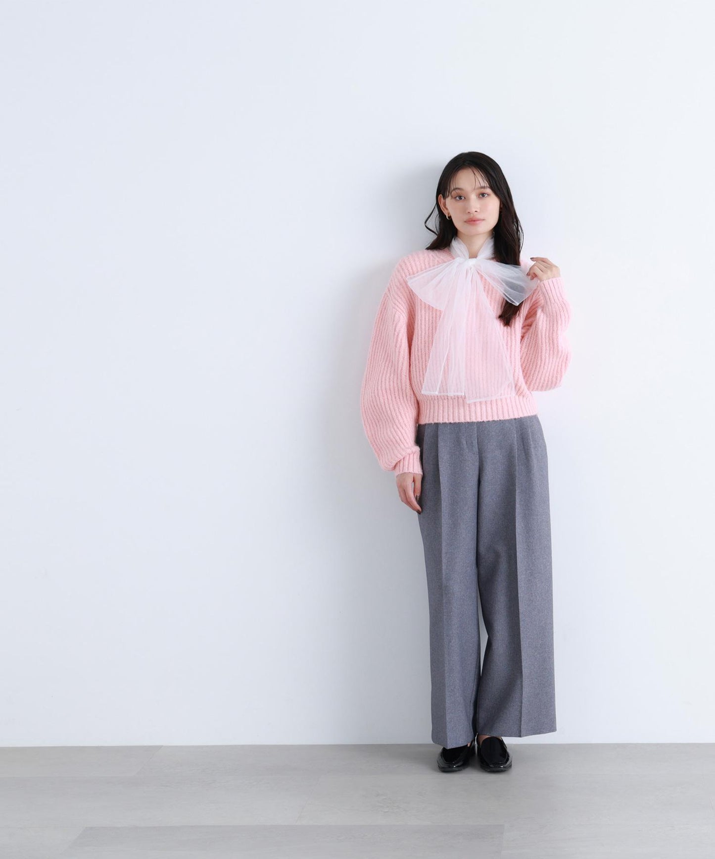 クロップドアゼフォルムニット