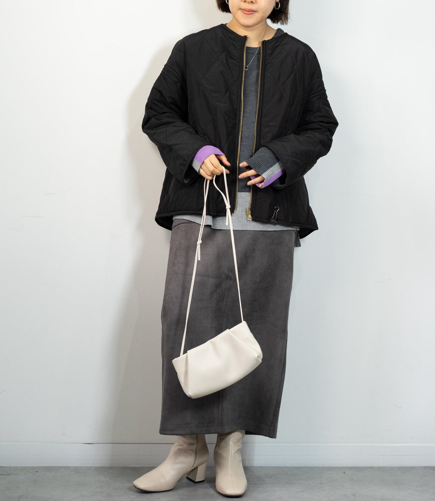 リバーシブルファーキルティングアウター