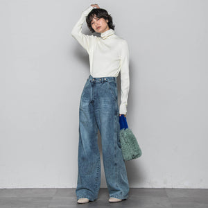 リブタートルニットプルオーバー≪手洗い可能≫