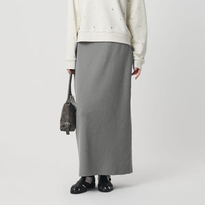 【WEB限定 Wardrobe DAILY MINIMAL】ポリエステルコットン リブニットタイトスカート ウォッシャブル