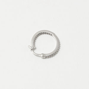 パヴェ ナローフープ ピアス