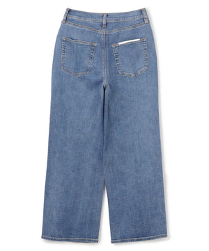 撥水 ワイドストレートデニム