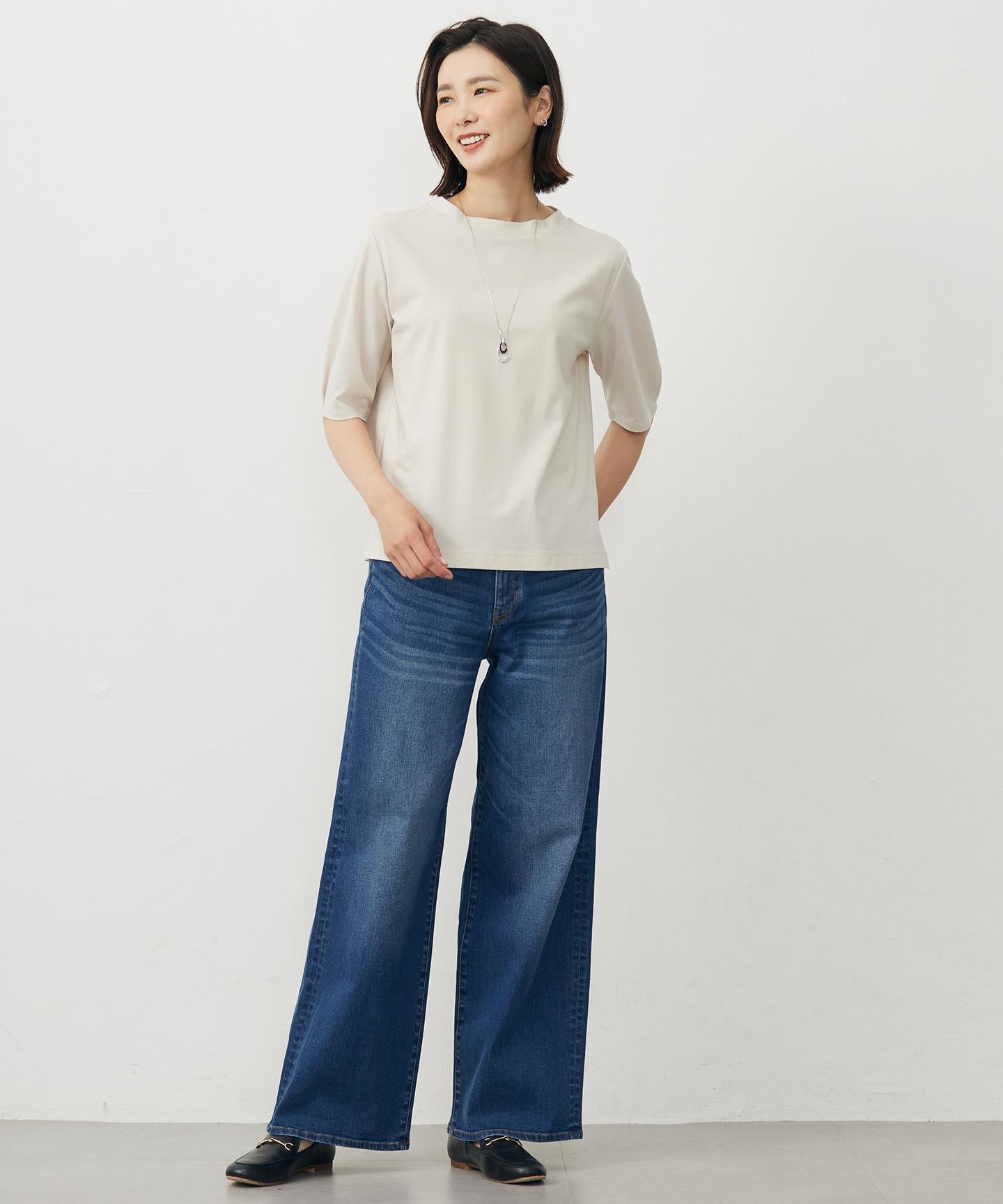 BASIC STRETCH DENIM ワイド ストレート デニム