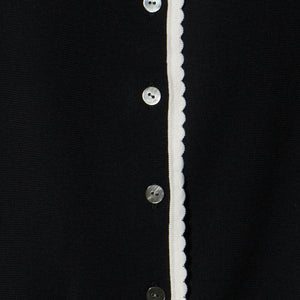 スカラップ セーラー ノースリーブ ニット ウォッシャブル