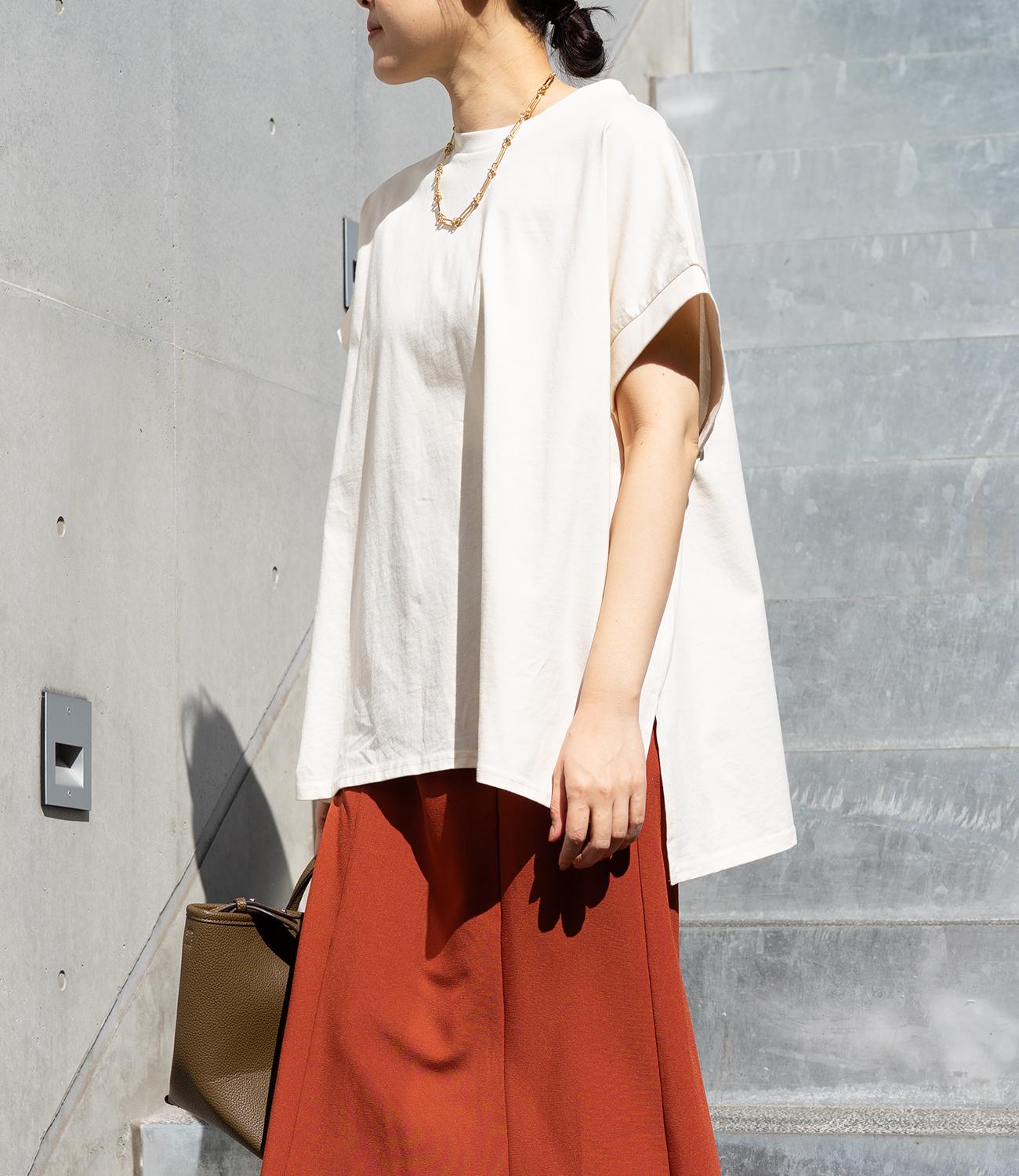 【接触冷感】フレンチスリーブチュニックカットソー