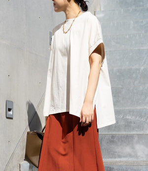 【接触冷感】フレンチスリーブチュニックカットソー