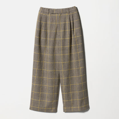 チェック ワイドタックパンツ