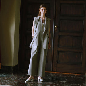 ツイードライク ジレ マシンウォッシャブル 帯電防止