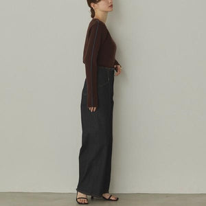 バイカラースリムニットプルオーバー