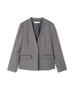 ウーステッドライクツイル SETUP ノーカラージャケット