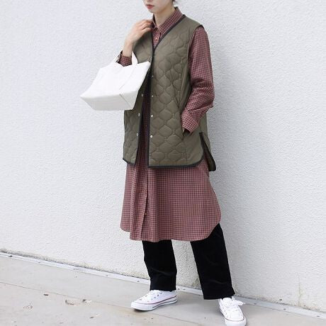 キルティングロングベスト