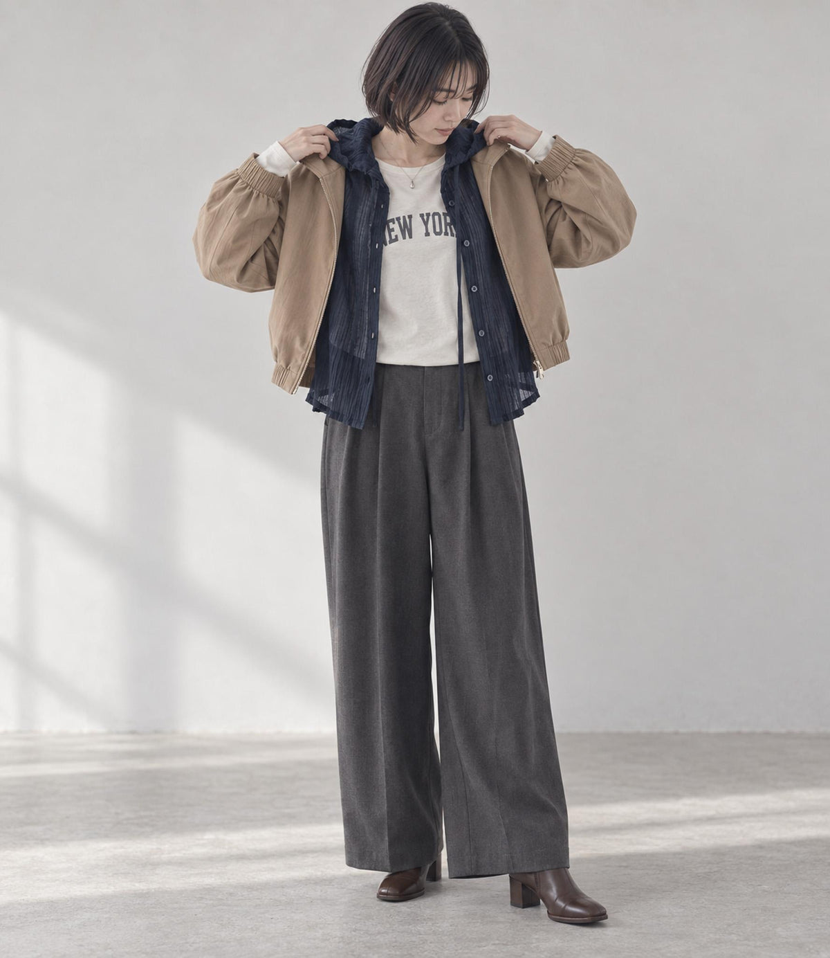 シアーフーディシャツ