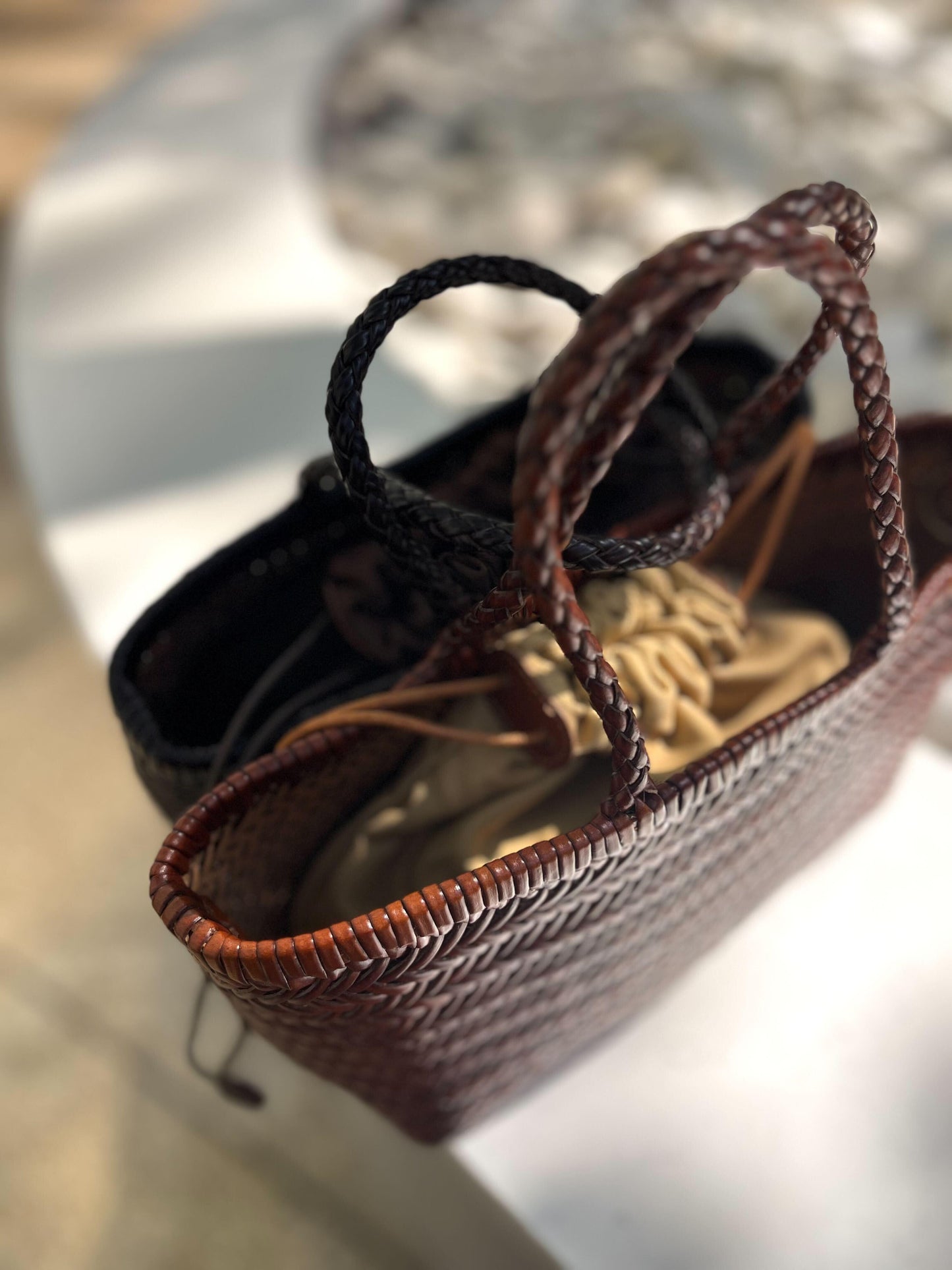 本革メッシュバック