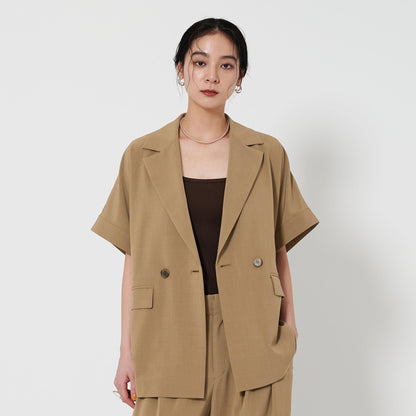 【WEB限定 Wardrobe DAILY MINIMAL】ハーフスリーブ ドルマンジャケット -ウォッシャブル-