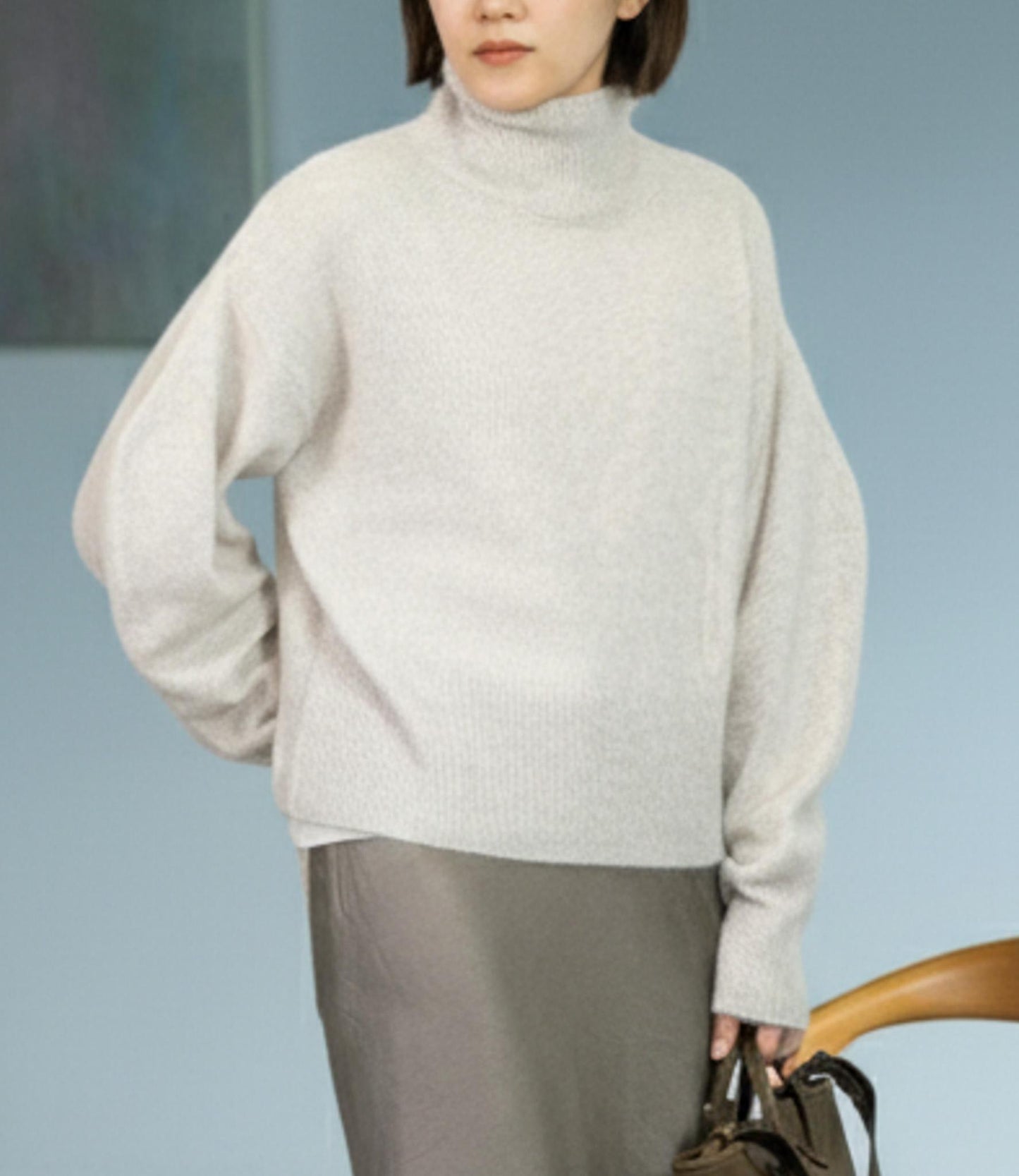 FOX混ボリュームスリーブニット