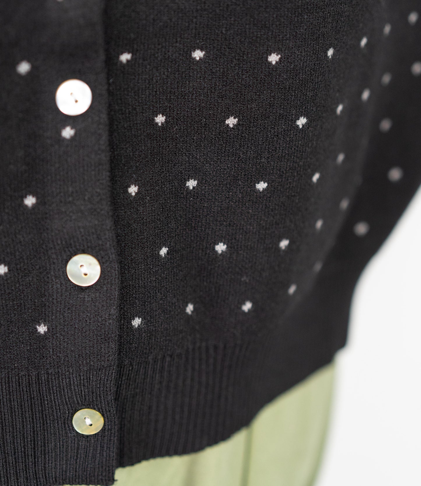 ドットニットブルゾンカーディガン