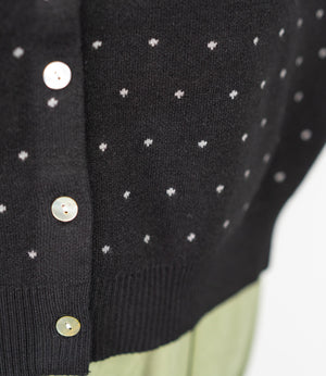 ドットニットブルゾンカーディガン