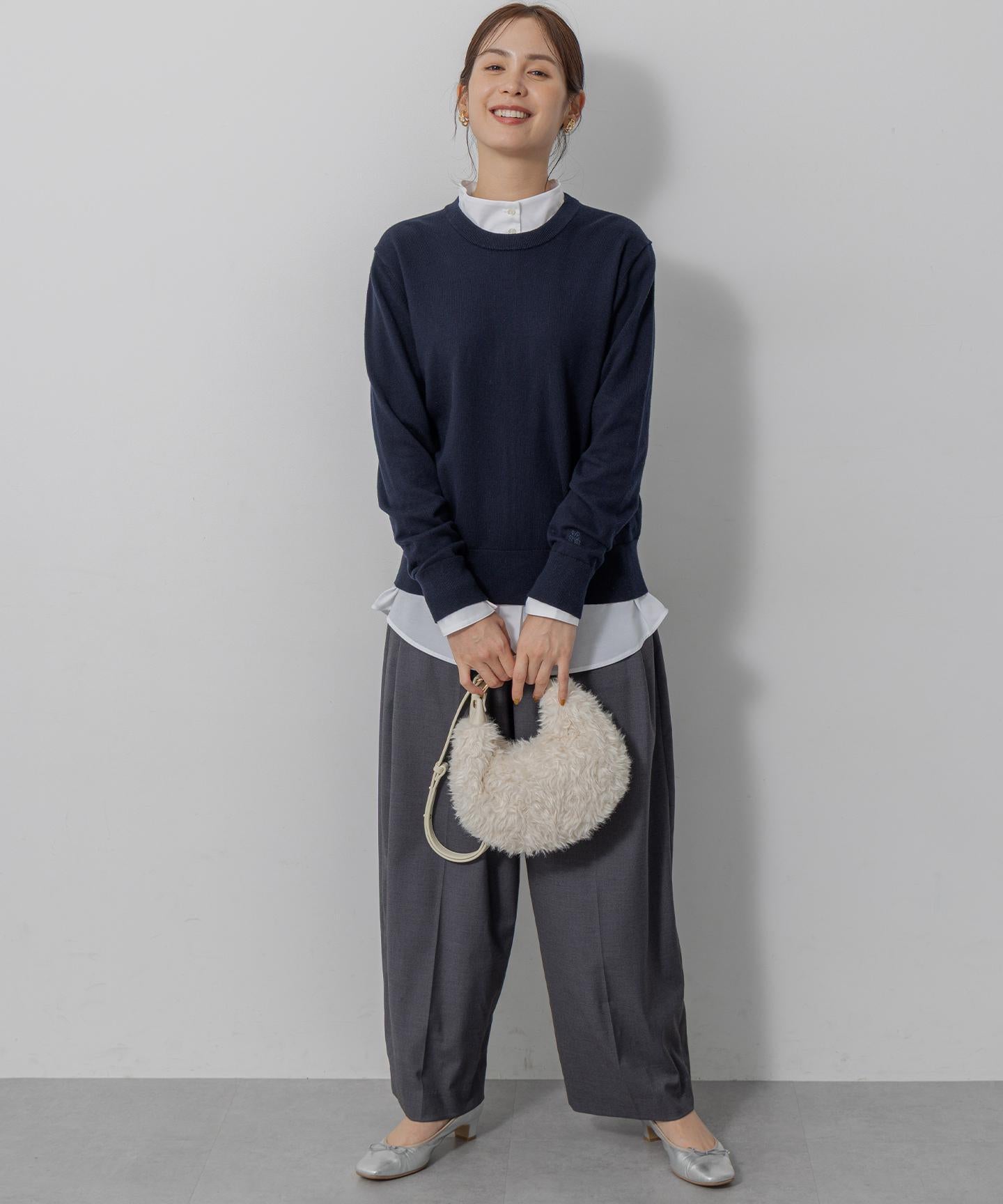 コットンタッチシャーティング刺繍入り ブラウス