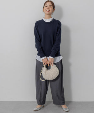 コットンタッチシャーティング刺繍入り ブラウス