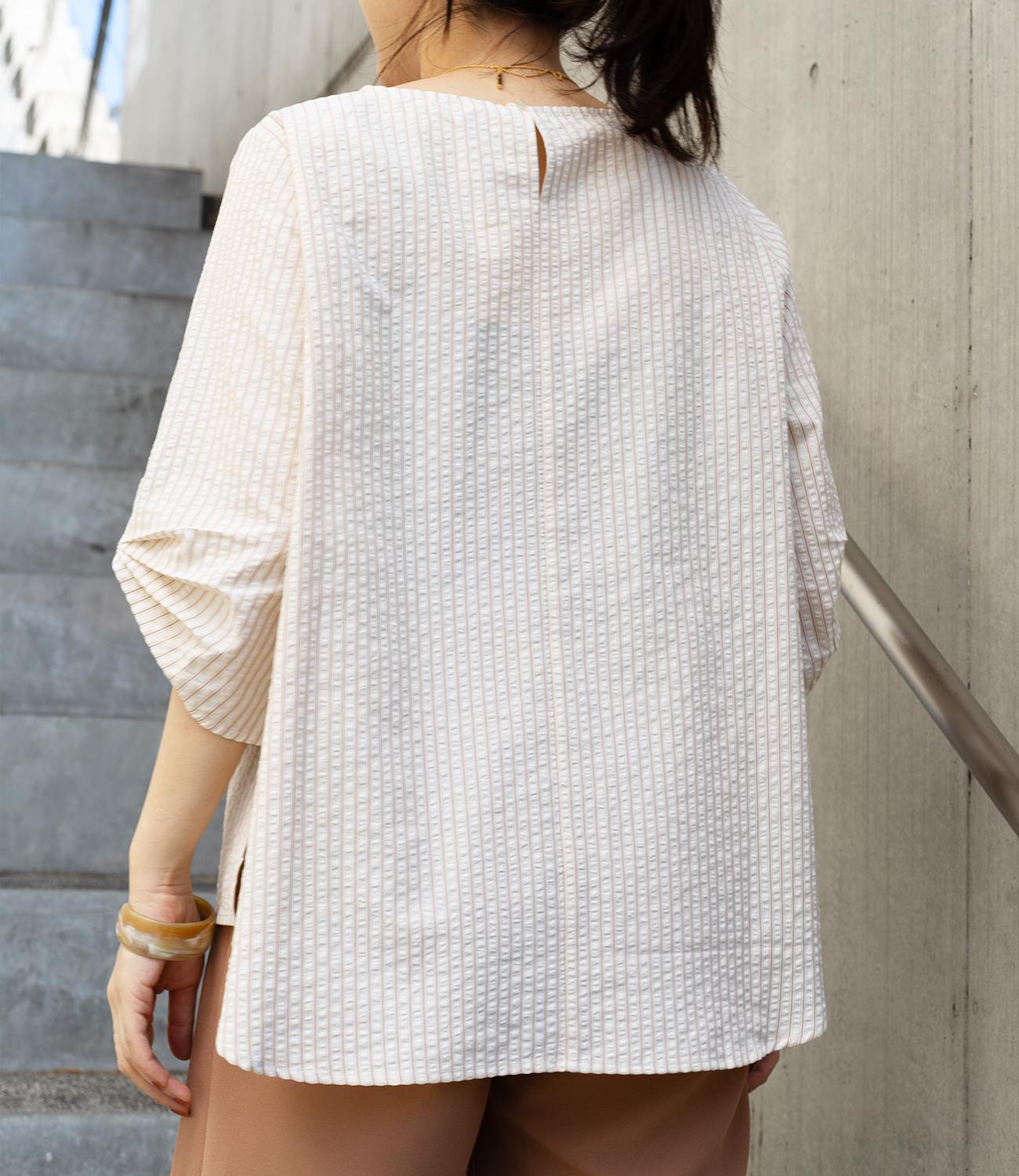 サッカーストライプブラウス