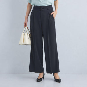 サラフール ベルト ワイド パンツ -マシンウォッシャブル・ストレッチ・UVカット-