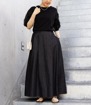 グレースフレアタックデニムスカート