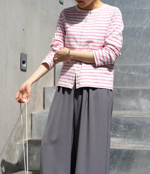 ボーダースナップカーディガン