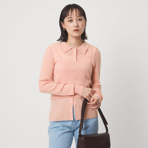 ポロニット カーディガン × ビスチェ ニット セット