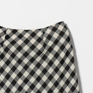 メッシュ ナロー フレア チェック スカート