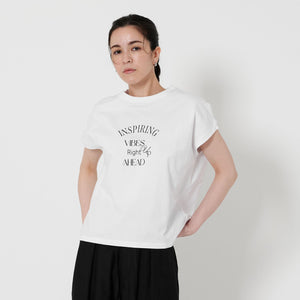 コットン ロゴプリント フレンチスリーブ Tシャツ