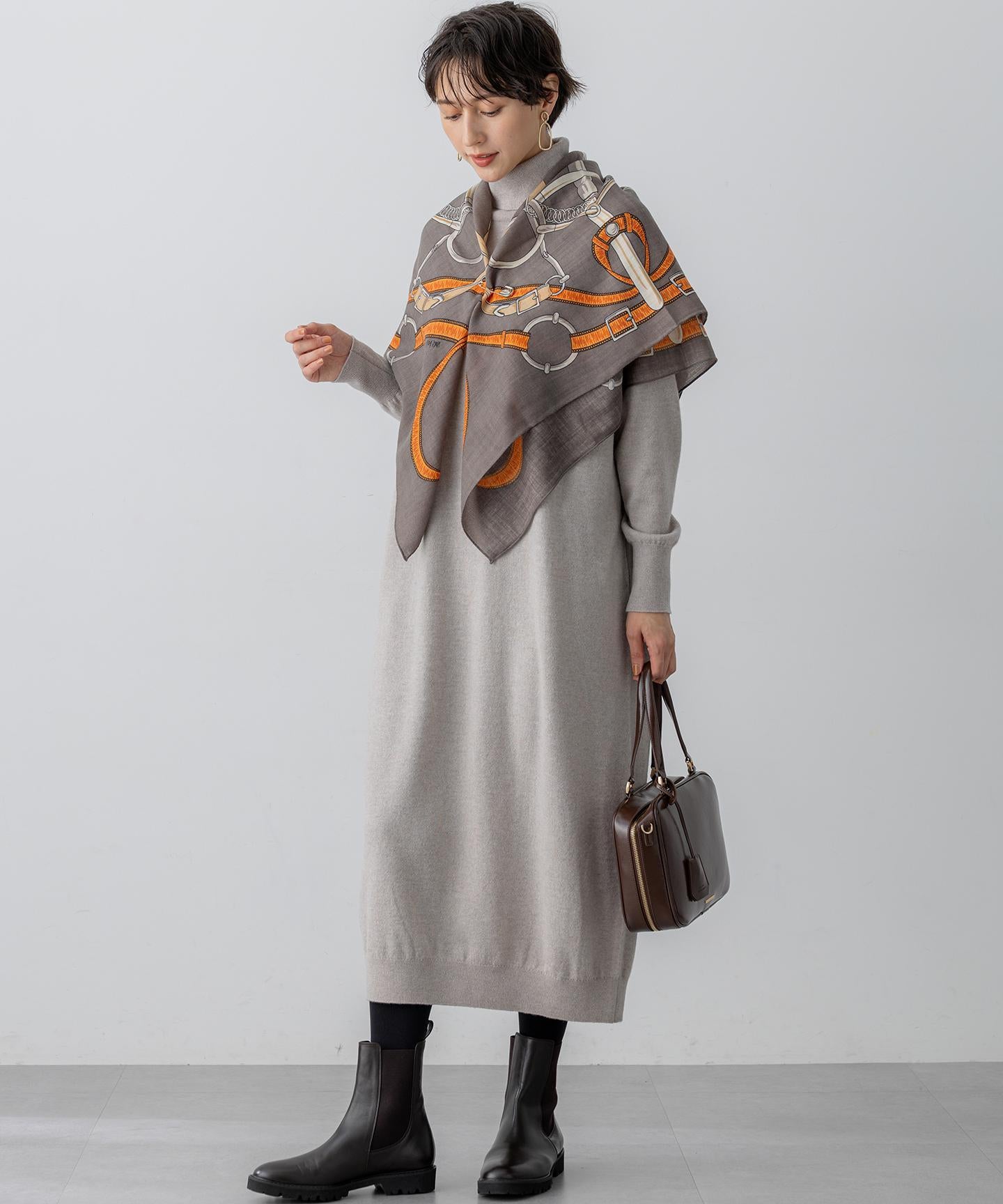 ウールカシミヤ デザイン ストール