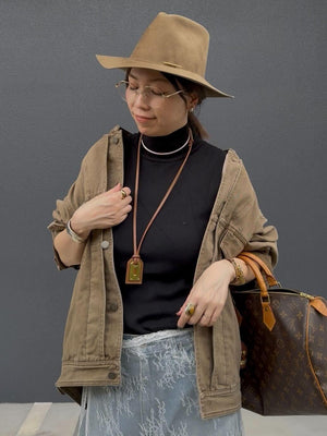 ノーカラーウォッシュブルゾン