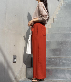 ウエストドロストイージーワイドパンツ