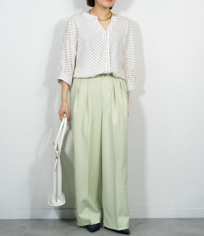 センタープレスセミワイドパンツ