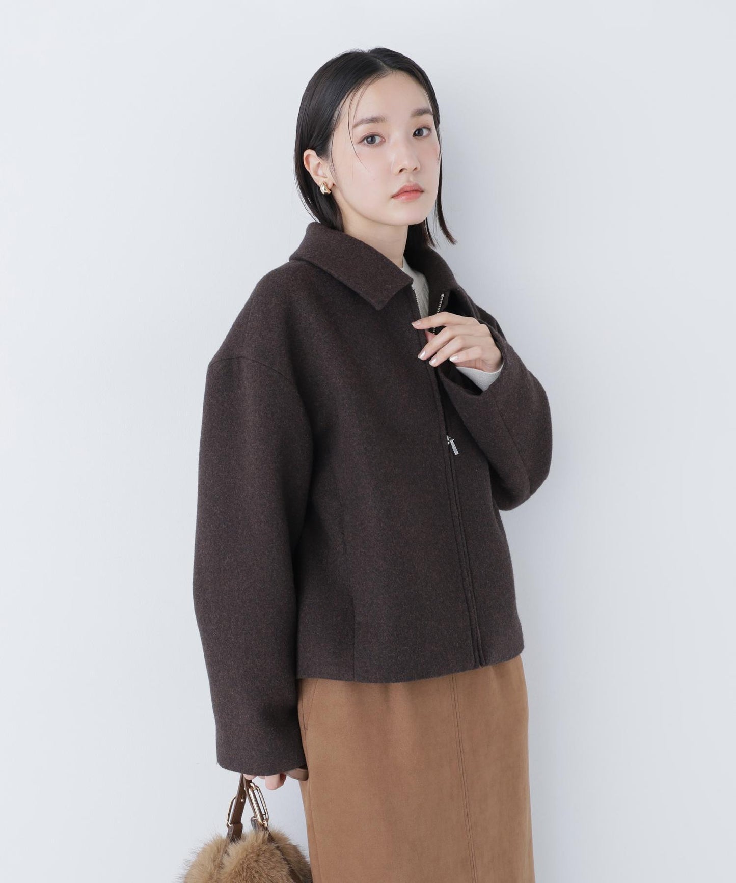 ＜朝比奈 彩さんコラボ＞ステンカラージップブルゾン