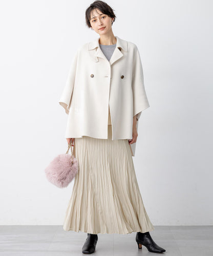 ウールライトリバー ポンチョシルエット コート