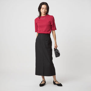 ニットライク モックネック カットソー