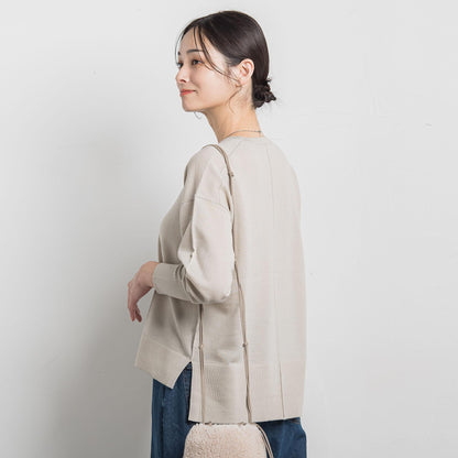 【WEB限定】ベーシックウールクルーネックニット≪洗える≫