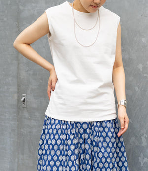 USAコットンコンパクトノースリーブカットソー