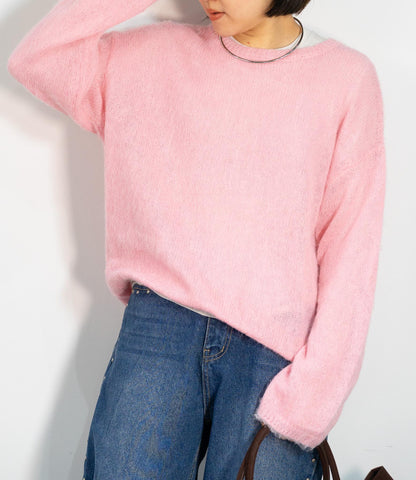 モヘアタッチアルパカブレンドニット