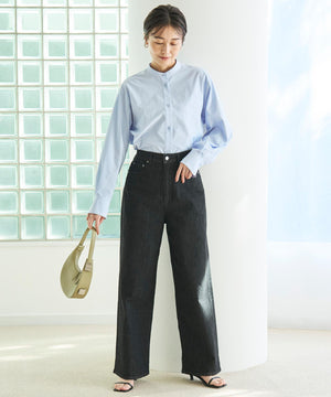 撥水 ワイドストレートデニム