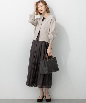 ヴィスコースストレッチ Vネック ニットカーディガン